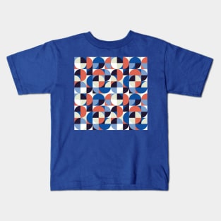 Blue and Orange Vintage Geometry Kids T-Shirt